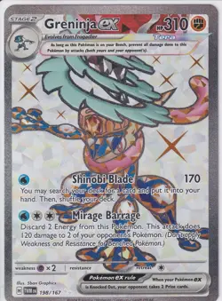 2024 Pokemon TCG Twilight Masquerade Greninja ex 198/167 Ultra Rare NM/MINT - Image 1