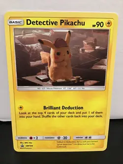 Detective Pikachu SM 194 Pokemon Black Star Promo Cosmos Holo - Image 1