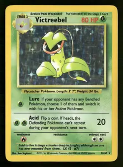 1999 Pokemon Jungle 14/64 Victreebel Holo Rare No Jungle Symbol Error - Image 1