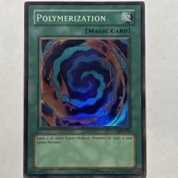 Yugioh Polymerization LOB-059 Super Rare Vintage LP - Image 1