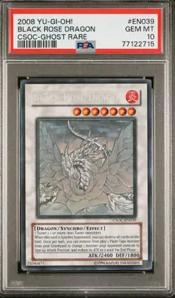 Black Rose Dragon *PSA GEM MINT 10* CSOC-EN039 *Ghost Rare* 2008 * Yugioh - Image 1