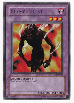 Yugioh TCG LOB-029 Flame Ghost Rare Unlimited Ed NM - Image 1