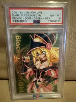 2001 Yugioh! JPN Dark Magician Girl Promo DDM Green UTR PSA 8 - Image 1