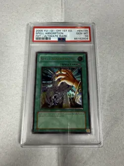 YUGIOH PSA 10 Spell Absorption FET-EN039 Ultimate Rare 1st Edition Pop 2 - Image 1
