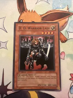 Yugioh! D. D. Warrior Lady DCR-027 1st Edition Super Rare Heavily Played Creased - Image 1