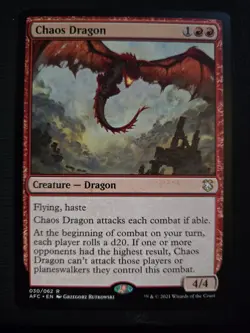 Chaos Dragon NM Commander: Adventures in the Forgotten Realms MTG FREE SHIP - Image 1
