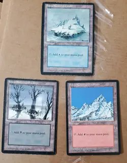 Lot of 3 "Snow-Covered" land cards (Ice Age - Magic the Gathering) - Image 1