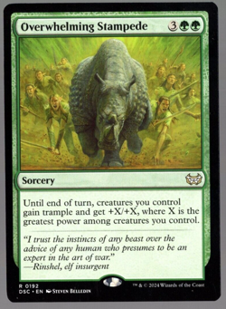 Overwhelming Stampede 0192 Non Foil Rare Duskmourn MTG Near Mint - Image 1