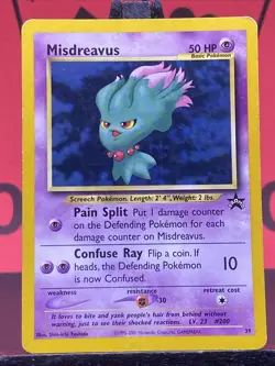 Misdreavus #39 Black Star Non Holo Promo WOTC Pokemon Card MP - Image 3