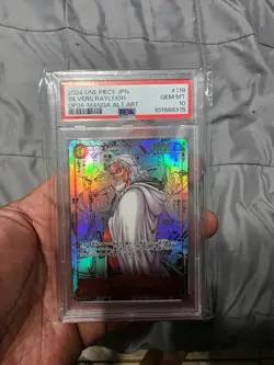 PSA 10 Silvers Rayleigh OP08-118 Manga Alt Art SEC ONE PIECE Card Japanese - Image 1