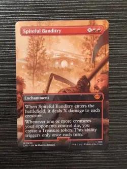 The Lord of the Rings Magic MTG Spiteful Banditry Borderless Card #439 - Image 1