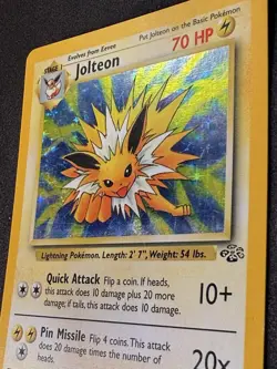 Jolteon Jungle Holo Unlimited Rare Card 4/64 WOTC MP Vintage Pokemon TCG - Image 2