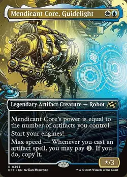 Magic The Gathering MTG MENDICANT CORE, GUIDELIGHT BORDERLESS Aetherdrift NM - Image 1