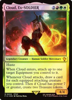 Magic The Gathering MTG CLOUD, EX-SOLDIER FOIL Final Fantasy NM Near Mint - Image 1