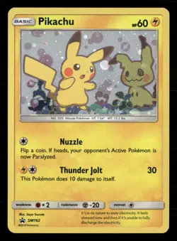2019 Pokemon Sun & Moon Black Star Promos Team Up Blister SM162 Pikachu - Image 1