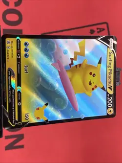 Surfing Pikachu V 008/025 Celebrations Pokemon TCG Full Art Holo Rare 2021 NM - Image 4