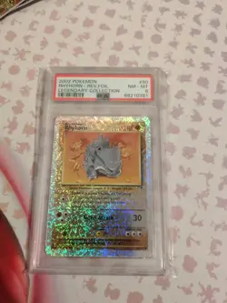 Pokemon Legendary Collection Reverse Holo Foil Rhyhorn 90/110 PSA 8 NM-MT - Image 1