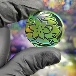 Shaymin Glossy Light Green Holo Pokemon TCG Collectors Flip Coin - Image 1