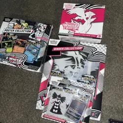 Pokemon TCG Scarlet & Violet White Flare ETB Poster And Binder And Tech Sticker - Image 1