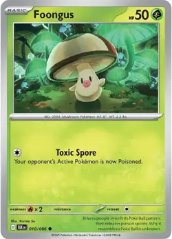 Foongus - #010/086 - Black Bolt - Reverse Holo - NM/M - Pokemon TCG - English - Image 1