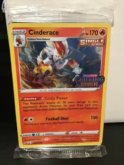 Cinderace SWSH112 Prerelease Sealed Deck Pokemon Chilling Reign - Image 1