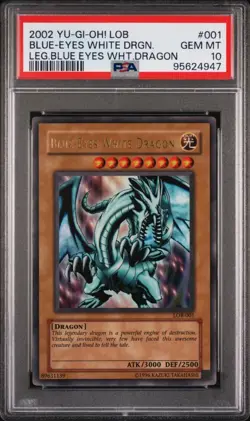 Blue-Eyes White Dragon *PSA 10* LOB-001 *Ultra Rare* 2002 *Vintage* Yugioh - Image 1