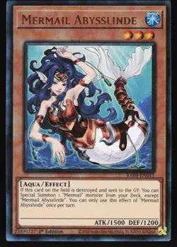 Mermail Abysslinde (PUR) RA04-EN011 Yugioh TCG Card Prismatic Ultimate Rare NM - Image 1