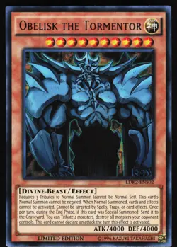 Obelisk the Tormentor LDK2-ENS02 Yugioh TCG Card Ultra Rare LP - Image 1