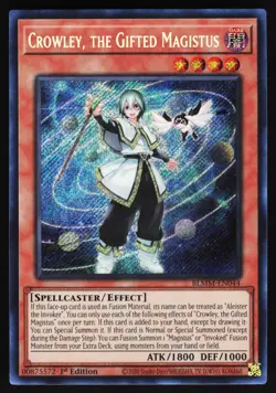 Crowley, the Gifted Magistus BLMM-EN044 Yugioh TCG Card Secret Rare NM - Image 1