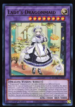 Lady's Dragonmaid BLMM-EN049 Yugioh TCG Card Ultra Rare 1st NM - Image 1