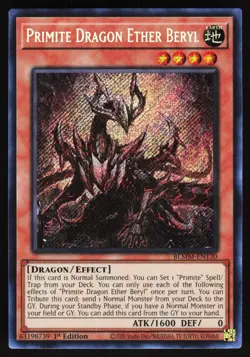 Primite Dragon Ether Beryl BLMM-EN130 Yugioh TCG Card Secret Rare NM/MINT - Image 1