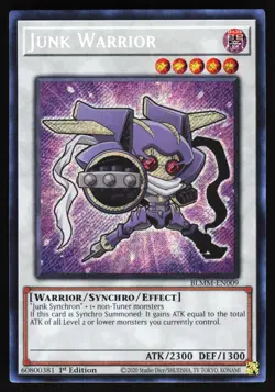 Junk Warrior BLMM-EN009 Yugioh TCG Card Secret Rare NM - Image 1