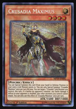 Crusadia Maximus MP19-EN081 Yugioh TCG Card Prismatic Secret Rare 1st NM - Image 1