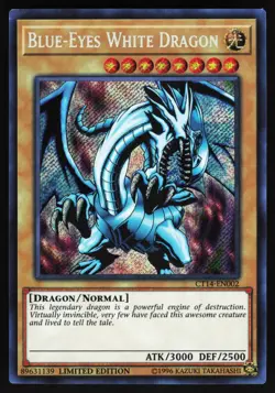 Blue-Eyes White Dragon CT14-EN002 Yugioh TCG Card Secret Rare LP - Image 1