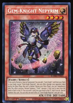 Gem-Knight Nepyrim BLMM-EN021 Yugioh TCG Card Secret Rare NM - Image 1