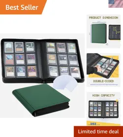 Clovecat 9-Pocket Collector's Binder for 252 Cards - Green Card Storage - Image 1
