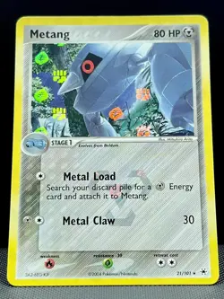 ⚙ Metang 21/101 Reverse Holo Rare - EX Hidden Legends 2004 Pokemon Card - NM/M - Image 1