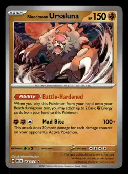 Bloodmoon Ursaluna 054/131 Poke Ball Reverse Holo Pokemon Card - Image 1