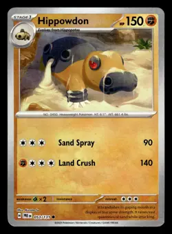 Hippowdon 053/131 Poke Ball Reverse Holo Pokemon Card - Image 1