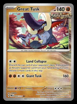 Great Tusk 055/131 Poke Ball Reverse Holo Pokemon Card - Image 1