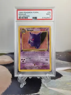 Pokemon Card 1st Edition Gengar - Fossil Set No. 20/62- PSA 9 MINT - Non Holo - Image 1