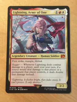 Magic the Gathering MTG Lightning, Army of One FINAL FANTASY NM - Image 1