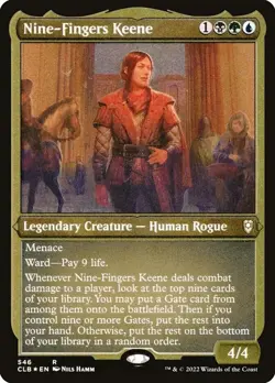 Nine-Fingers Keene 546 Etched FOIL Rare Baldur's Gate MTG Near Mint - Image 1
