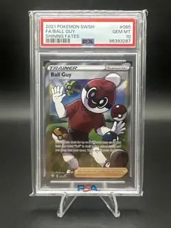 PSA 10 Gem Mint 2021 Pokemon SWSH FA/ Ball Guy Shining Fates #065 - Image 1