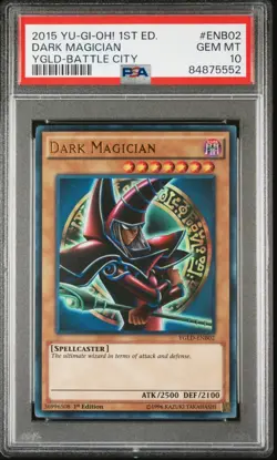 Dark Magician *PSA 10* YGLD-ENB02 *Ultra Rare* 2015 *Arkana Art* Yugioh - Image 1