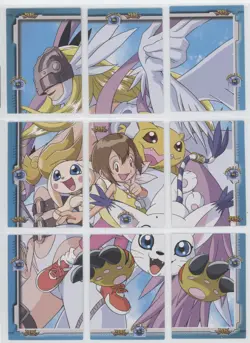 JAPANESE DIGIMON ADVENTURE PUZZLE SET 9 CARDS KARI SALAMON GATOMON ANGEWOMON - Image 1