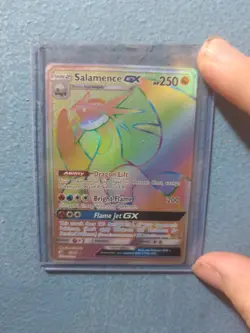 Pokemon TCG Salamence GX Dragon Majesty Holo Card 73/70 Secret Rare - Image 1