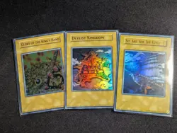 Yugioh - Duelist Kingdom 3 Cards Complete Set Unlimited Ultra Rare NM - Image 1