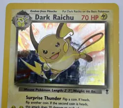2002 Pokemon TCG Legendary Collection Dark Raichu 7/110 Holo Rare Card - Image 2