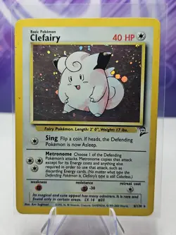 Pokemon TCG Clefairy Base Set 2 Holo Unlimited Rare Card 6/130 - Image 1